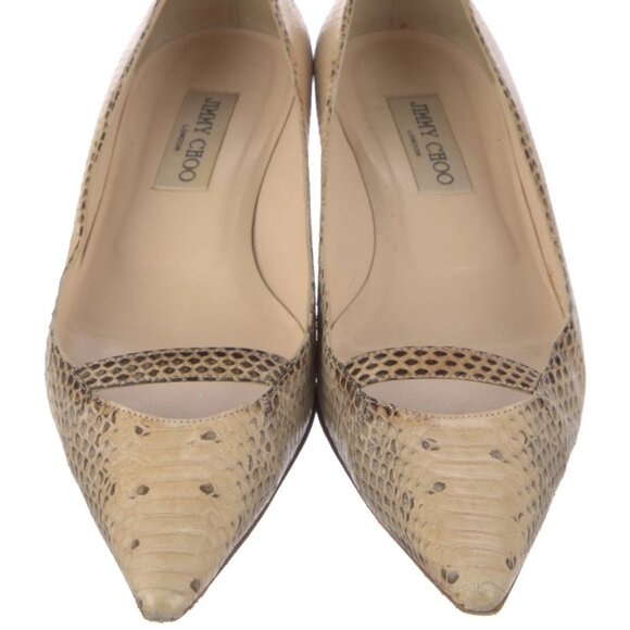 Jimmy Choo Python Animal Print Kitten Heels Snakeskin Naomi Vintage Size 36 6 - Picture 2 of 13